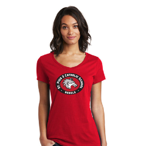 ST. Pius  Women's V neck  Short Sleeve VIP